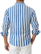 Marco Camicia Uomo a Righe – Camicia Leggera con Bottoni per l'Estate