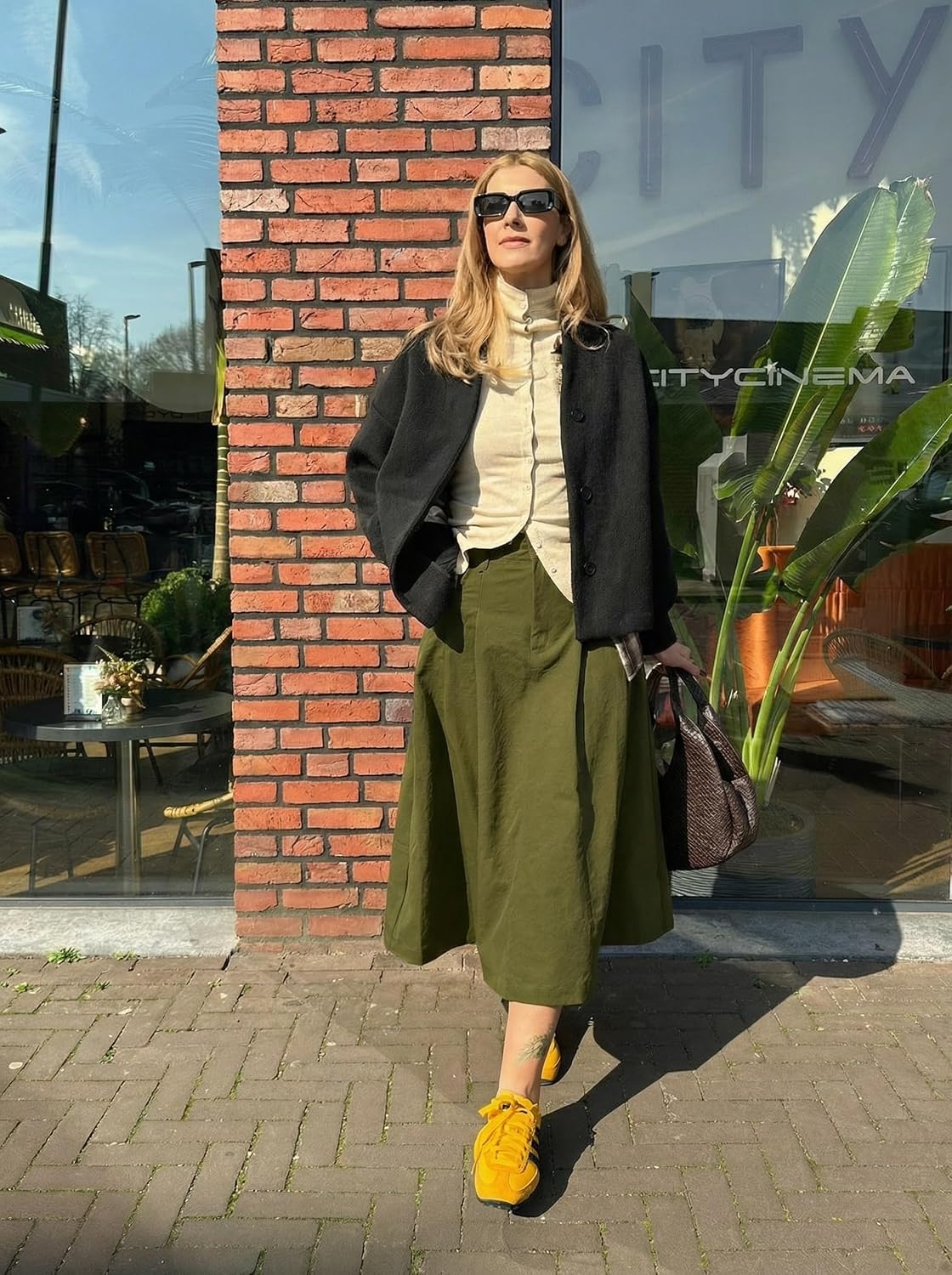 Solène Jupe Maxi – Jupe Utility Élégante Taille Haute avec Poches et Boutons