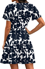 Élise Robe Femme – Robe Cache-Cœur à Col V avec Manches Volantées