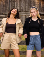 Short Lison para mujer – Short ligero con cintura elástica, cordón y bolsillos