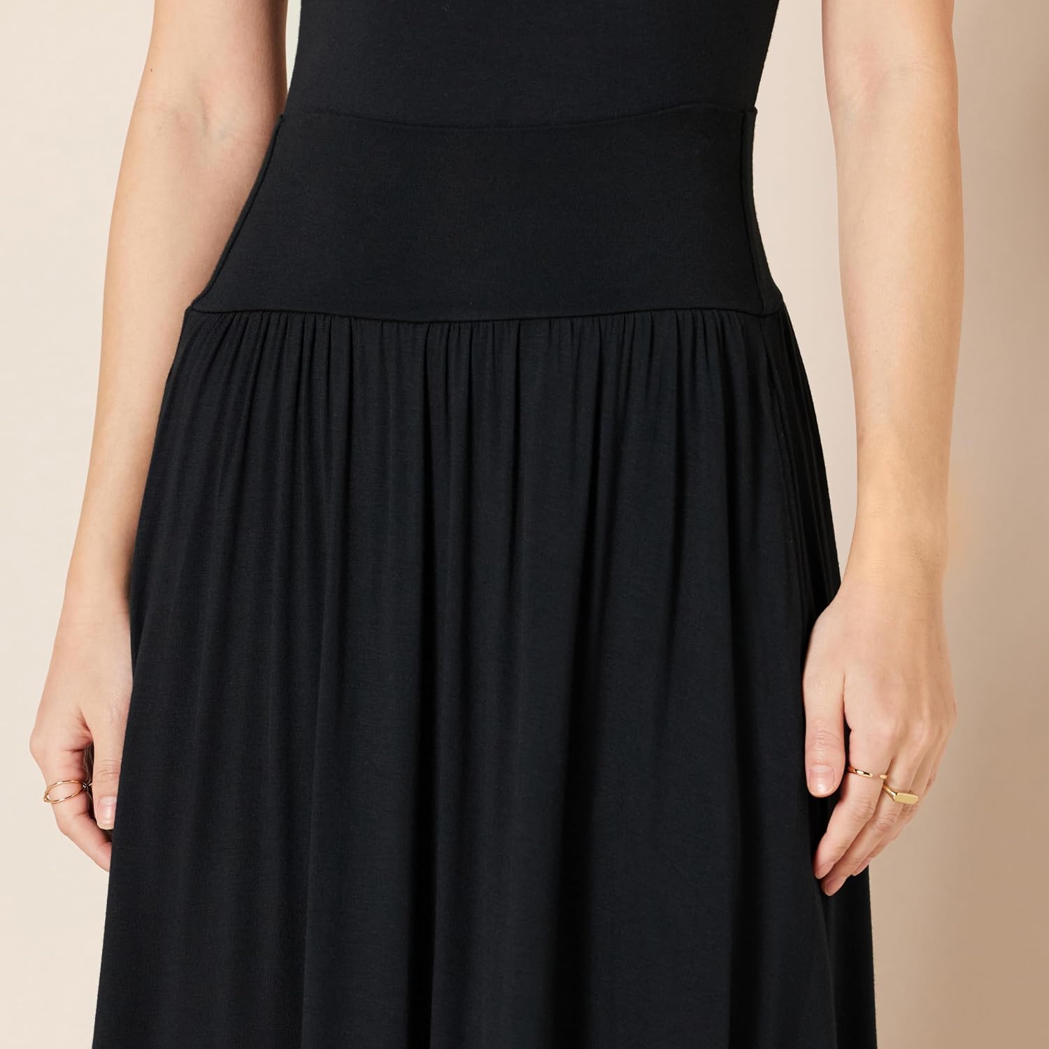 Élisabeth Jupe Midi – Jupe Pull-On en Jersey Fluide avec Poches