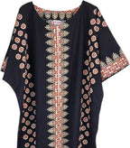 Océane Caftan Femme – Robe Longue en Coton à Imprimé Africain avec Poches