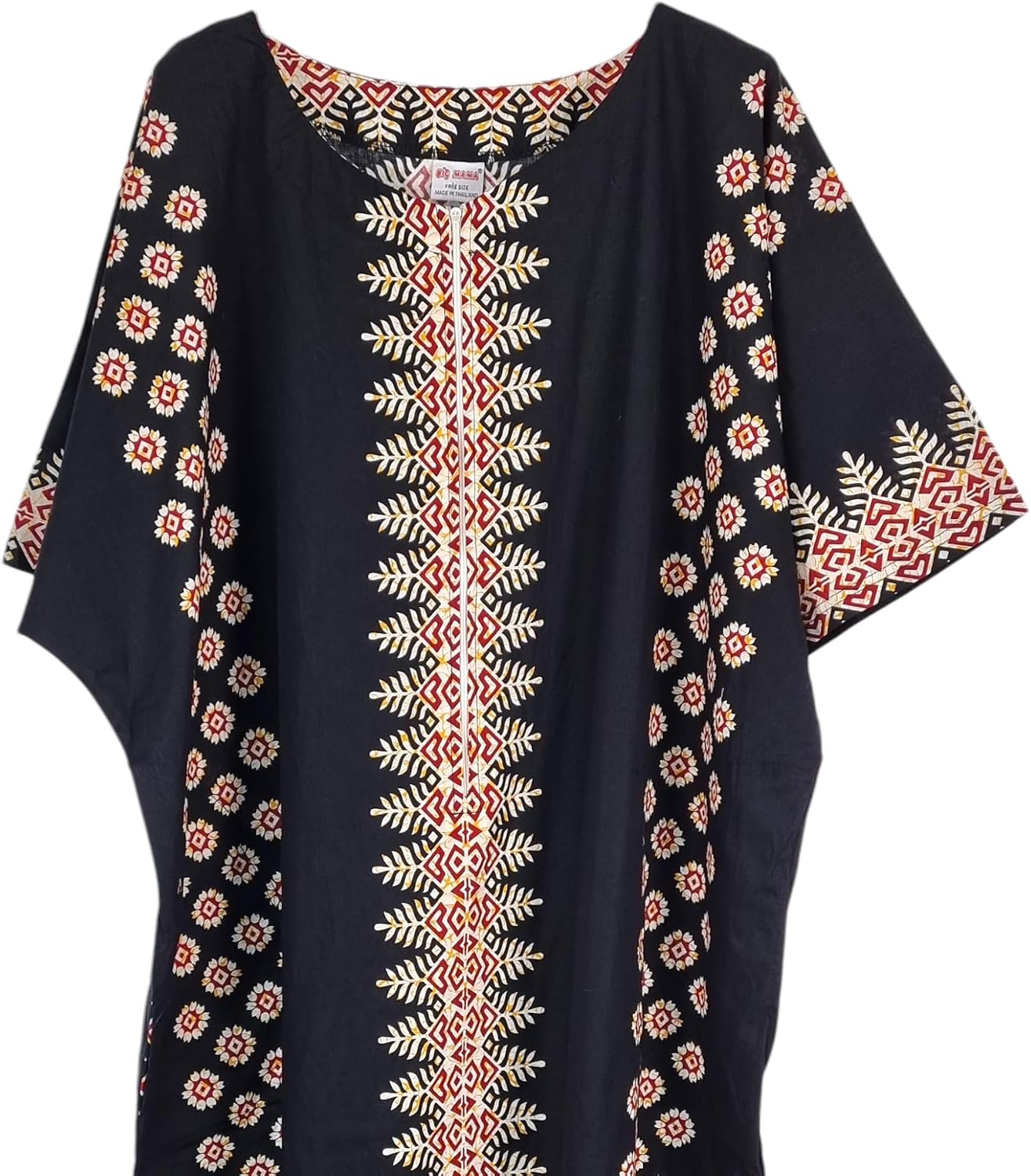 Océane Caftan Femme – Robe Longue en Coton à Imprimé Africain avec Poches