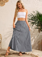 Élodianne Jupe Maxi – Jupe Longue Plissée Taille Haute Élégante avec Poches Latérales