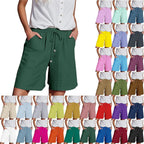 Inès Short Femme – Bermuda Taille Haute à Cordon avec Poches