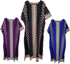 Océane Caftan Femme – Robe Longue en Coton à Imprimé Africain avec Poches