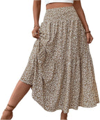 Eulalie Jupe Maxi – Jupe Longue Bohème Taille Haute avec Poches et Imprimé Floral
