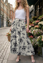 Ophélie Jupe Maxi – Jupe Longue Bohème Taille Haute avec Poches et Cordon Ajustable