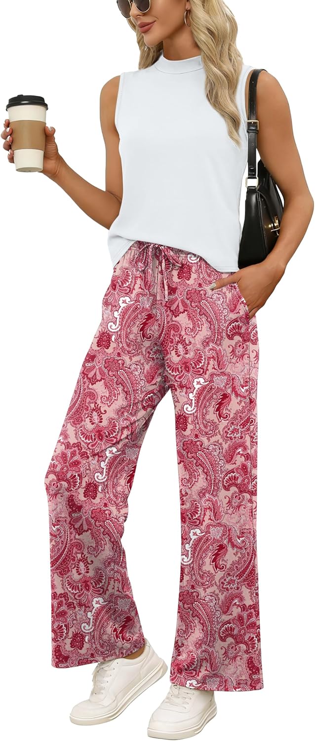 Patricia Ensemble Femme – Ensemble Deux Pièces avec Haut Sans Manches à Col Montant et Pantalon Large