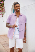 Adrian Chemise Homme – Chemise à Manches Courtes Coupe Classique avec Poche Poitrine
