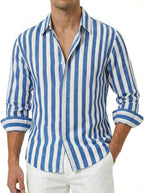 Marco Camicia Uomo a Righe – Camicia Leggera con Bottoni per l'Estate