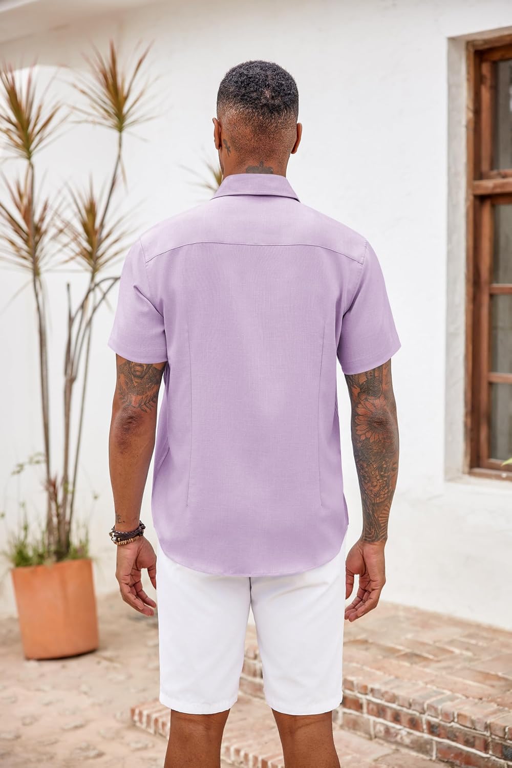 Adrian Chemise Homme – Chemise à Manches Courtes Coupe Classique avec Poche Poitrine