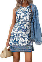 Samantha Robe Femme Sans Manches – Robe Décontractée à Col Rond et Coupe Évasée
