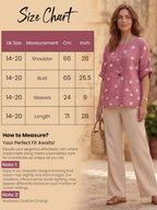 Giulia Haut Femme – Tunique Fleurie en Coton à Manches 3/4 et Coupe Ample