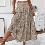 Eulalie Jupe Maxi – Jupe Longue Bohème Taille Haute avec Poches et Imprimé Floral