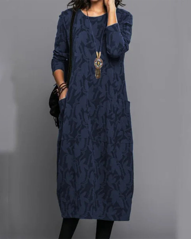 Apolline Robe Longue Femme – Manches Longues, Poches Pratiques & Coupe Ample