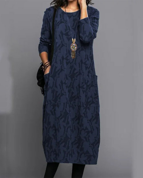 Apolline Robe Longue Femme – Manches Longues, Poches Pratiques & Coupe Ample