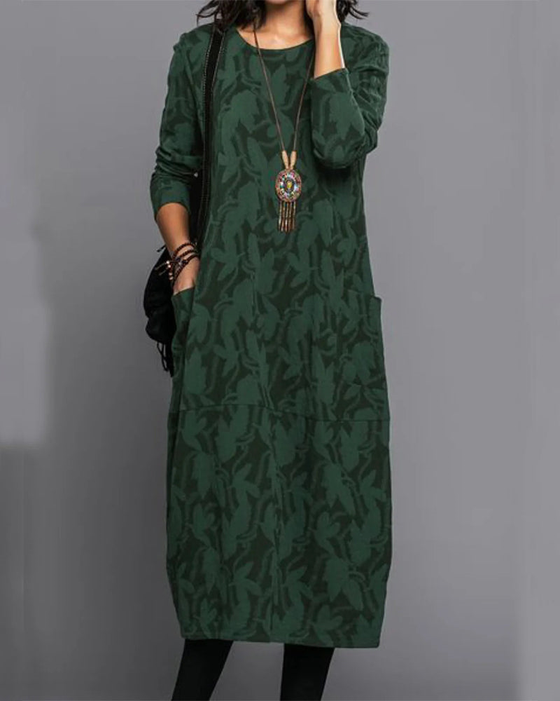 Apolline Robe Longue Femme – Manches Longues, Poches Pratiques & Coupe Ample