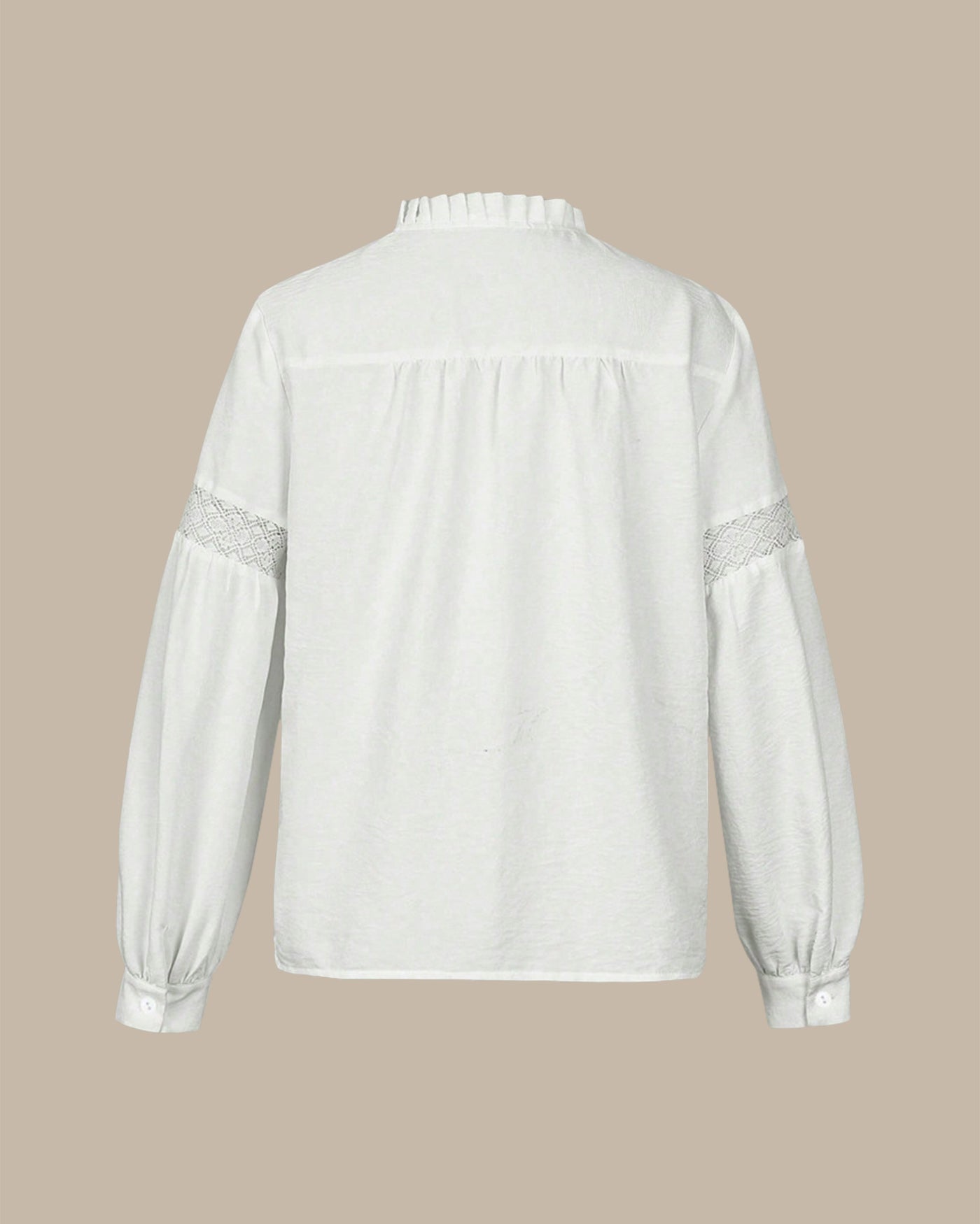Lysiane Blouse Femme – Blouse Décontractée à Volants avec Texture Gaufrée et Boutons Élégants