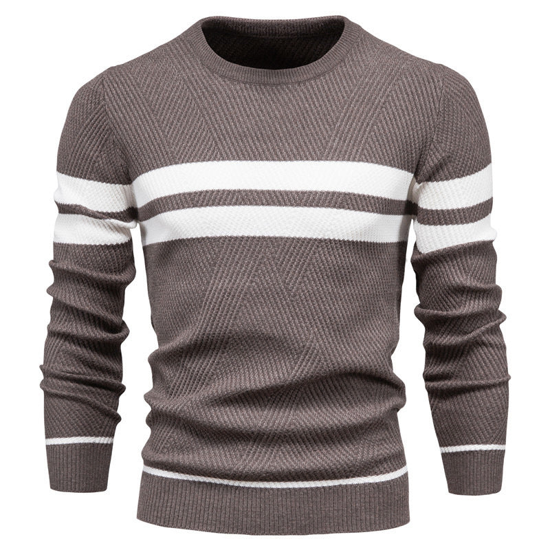 Amaury Pull Homme – Pull Rayé Décontracté à Coupe Regular et Style Intemporel