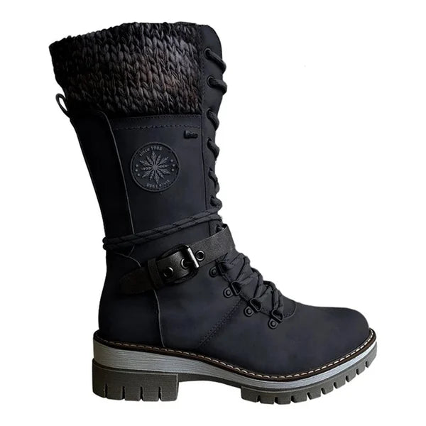 Megan Bottes Hautes Femme – Bottes d’Hiver à Lacets avec Doublure Chaude et Style Outdoor