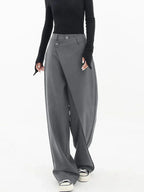 Luningning Pantalon Large Femme – Coupe Asymétrique Élégante & Tissu Fluide Confortable