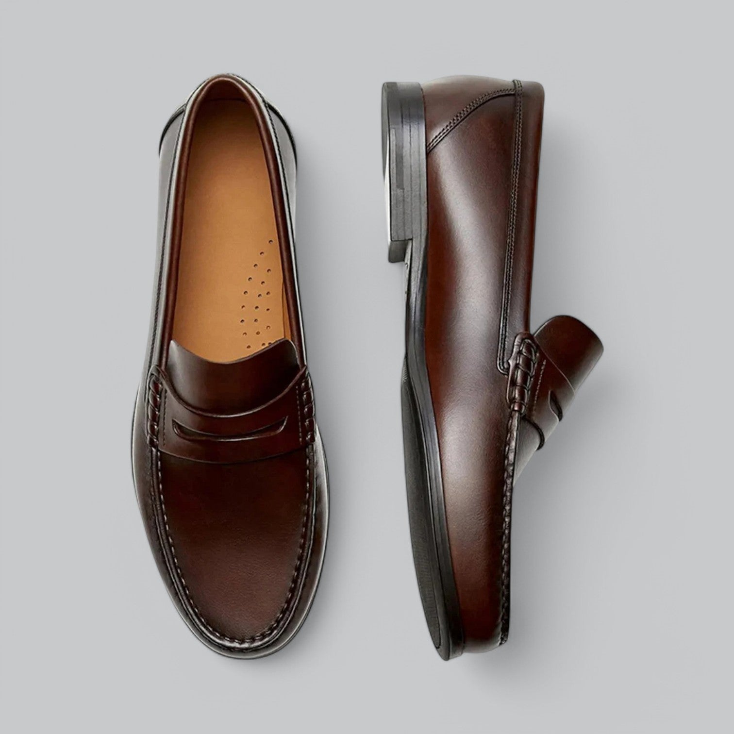 Bastien Mocassins Homme – Cuir Lisse Slip-On, Semelle Souple & Style Habillé