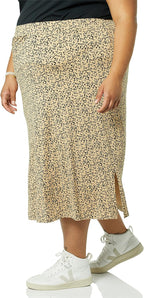 Coralie Jupe Midi – Jupe Pull-On en Jersey Extensible au Tombé Élégant