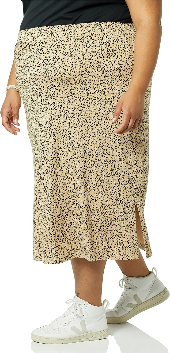 Coralie Jupe Midi – Jupe Pull-On en Jersey Extensible au Tombé Élégant
