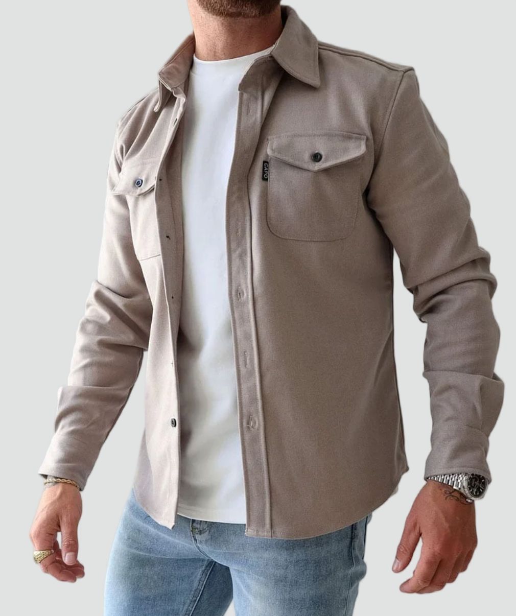 Maëlan Surchemise Homme – Veste Chemise Décontractée avec Boutonnage et Poches Poitrine