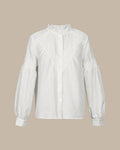 Lysiane Blusa Donna – Blusa Casual con Volant, Tessuto Goffrato e Bottoni Eleganti