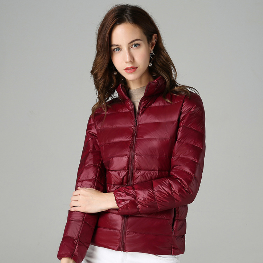Charlotte Veste Femme – Doudoune Légère Matelassée avec Col Montant et Fermeture Zippée