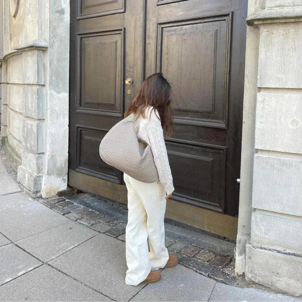 Ariane Sac à Main Tressé Femme – Grand Cabas en Cuir Vegan