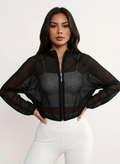 Ariana Veste Femme – Veste Courte en Mesh Respirant avec Fermeture Zippée