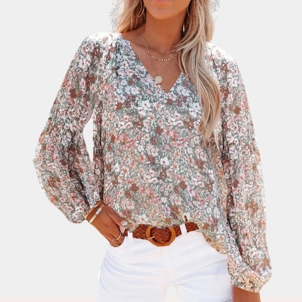 Éléna Blouse Femme – Blouse Classique à Manches Longues au Style Intemporel