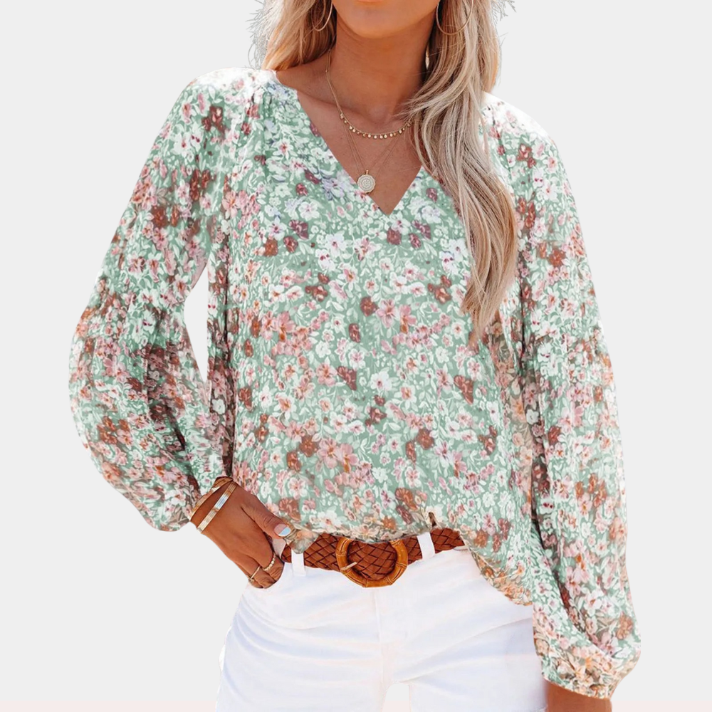 Éléna Blouse Femme – Blouse Classique à Manches Longues au Style Intemporel