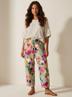 Camille Women's Pants – Artistic Floral Print and Comfortable Flowing Cut