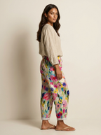 Camille Women's Pants – Artistic Floral Print and Comfortable Flowing Cut