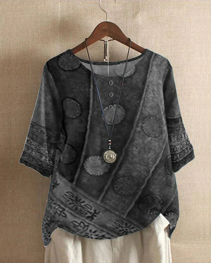Celeste Blouse Femme – Imprimé Bohème Artistique et Coupe Fluide Élégante