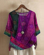 Celeste Blouse Femme – Imprimé Bohème Artistique et Coupe Fluide Élégante