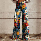 Kathryn Women's Jeans – Wide Leg Jeans with Trendy Artistic Print