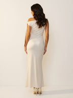 Marian Robe de Soirée Femme – Coupe One-Shoulder avec Nœud Élégant et Longueur Maxi