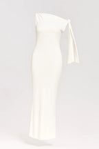 Marian Robe de Soirée Femme – Coupe One-Shoulder avec Nœud Élégant et Longueur Maxi