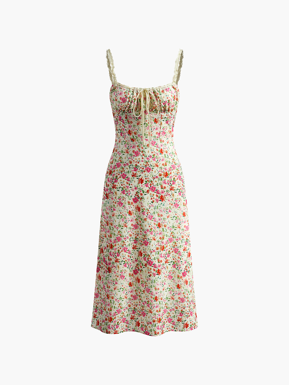 Kristine Robe Midi Fleurie – Robe Cami Élégante en Rayon