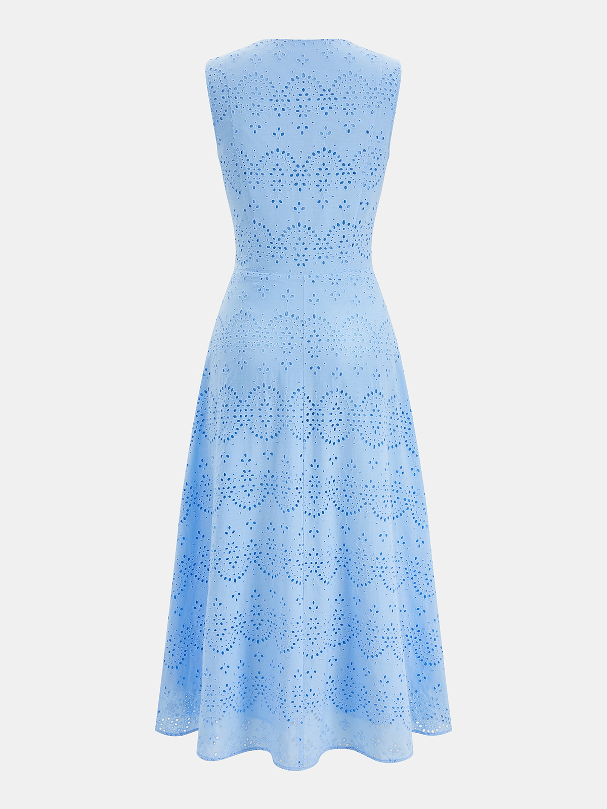 Célestine Robe Maxi en Coton – Robe Sans Manches Brodée à Col V Élégant