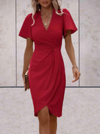 Elara Robe Cache-Cœur Femme – Robe Élégante à Col V avec Taille Nouée & Coupe Fluide