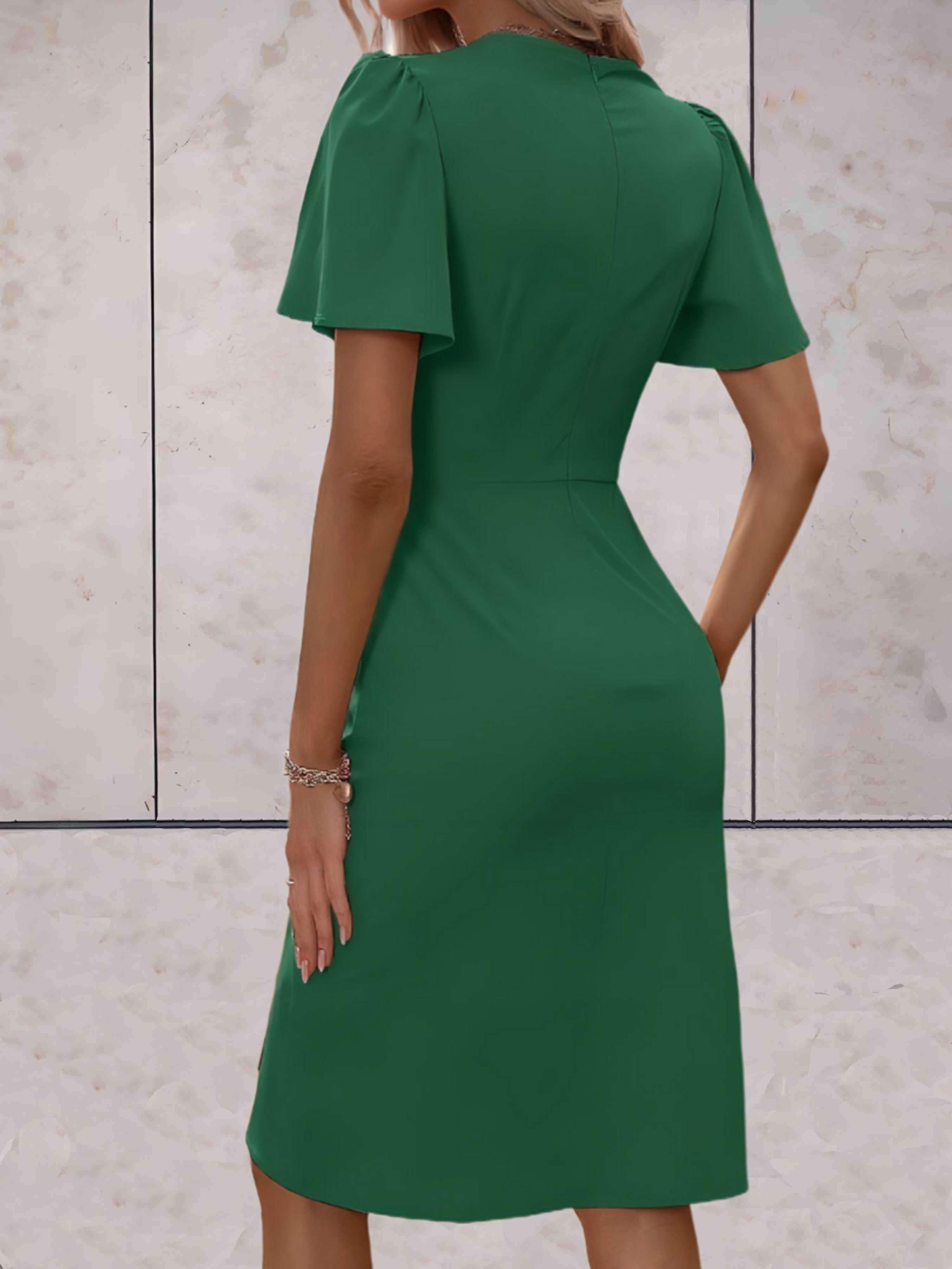 Elara Robe Cache-Cœur Femme – Robe Élégante à Col V avec Taille Nouée & Coupe Fluide