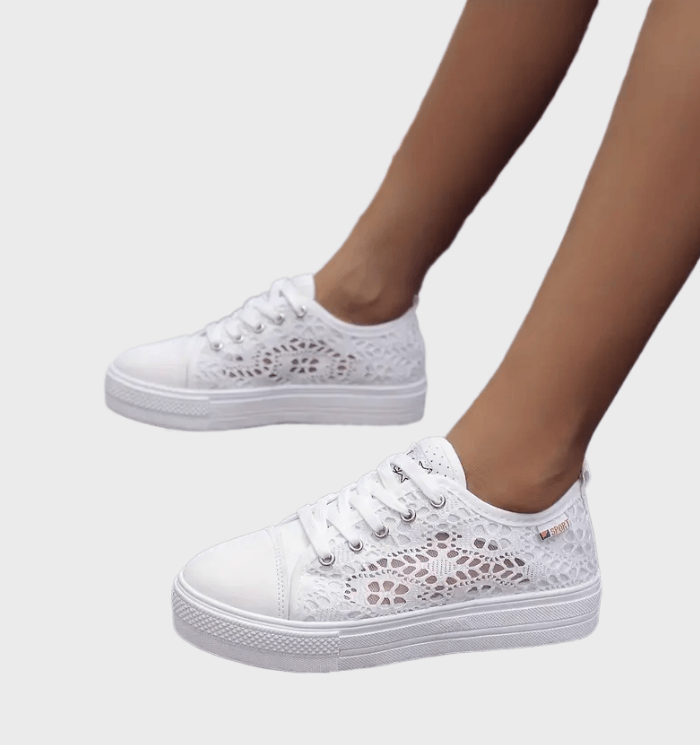 Maëlys Baskets Femme – Chaussures Basses à Lacets, Design Respirant & Semelle Stable