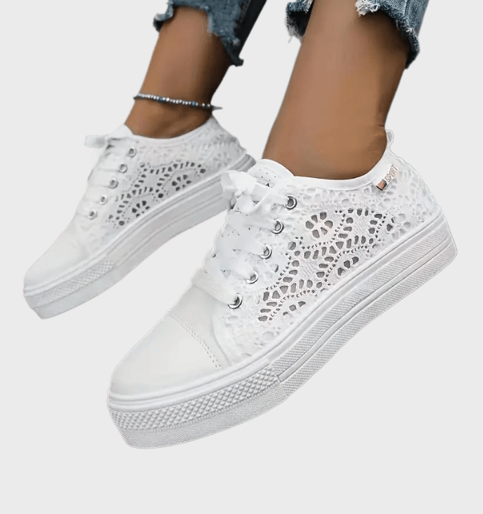 Maëlys Baskets Femme – Chaussures Basses à Lacets, Design Respirant & Semelle Stable