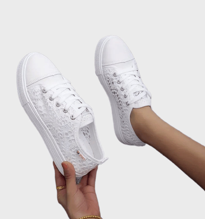 Maëlys Baskets Femme – Chaussures Basses à Lacets, Design Respirant & Semelle Stable